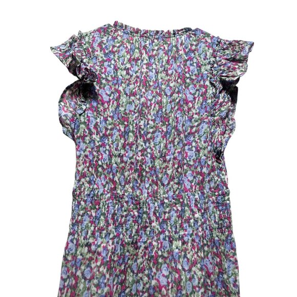 Ralph Lauren Floral Crinkle Tiered Dress Women 6 Ruffle Midi Dainty Peasant Farm - Picture 9 of 14